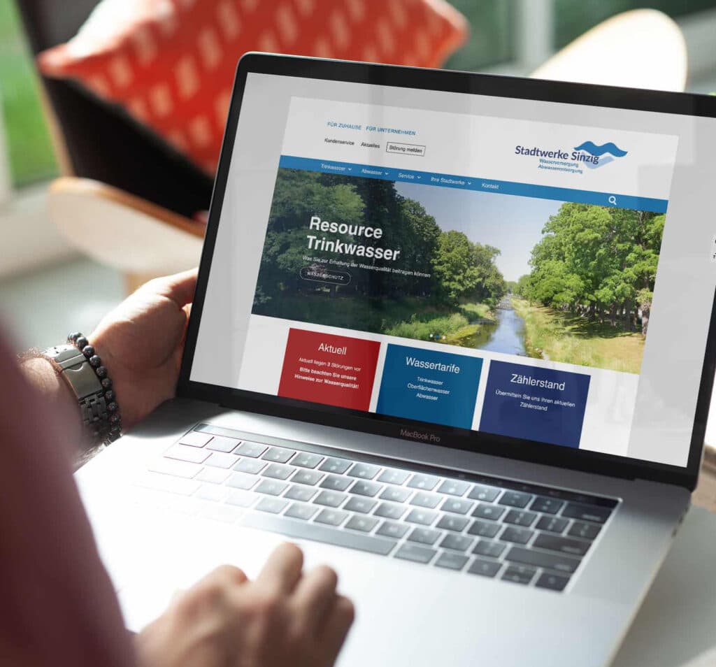 Neues Webdesign, neue Webseite für die Stadtwerke Sinzig - kranzkreativ