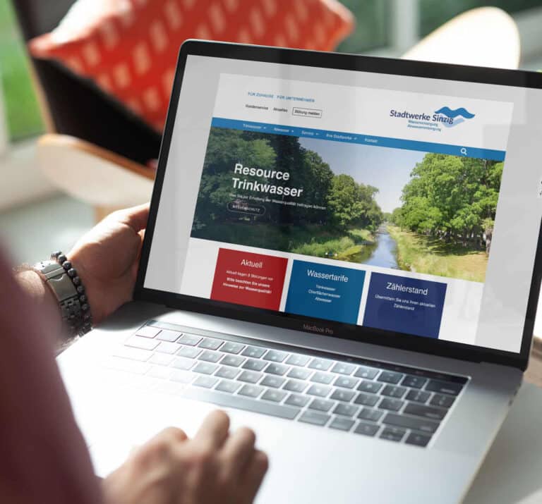 Neues Webdesign, neue Webseite für die Stadtwerke Sinzig - kranzkreativ