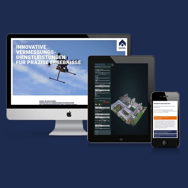 Augel 3D-Solutions – Moderner Webauftritt mit Punktwolken-Modul & Geo-Targeting. Führender Anbieter für 3D-Laserscanning & Drohnenvermessung.